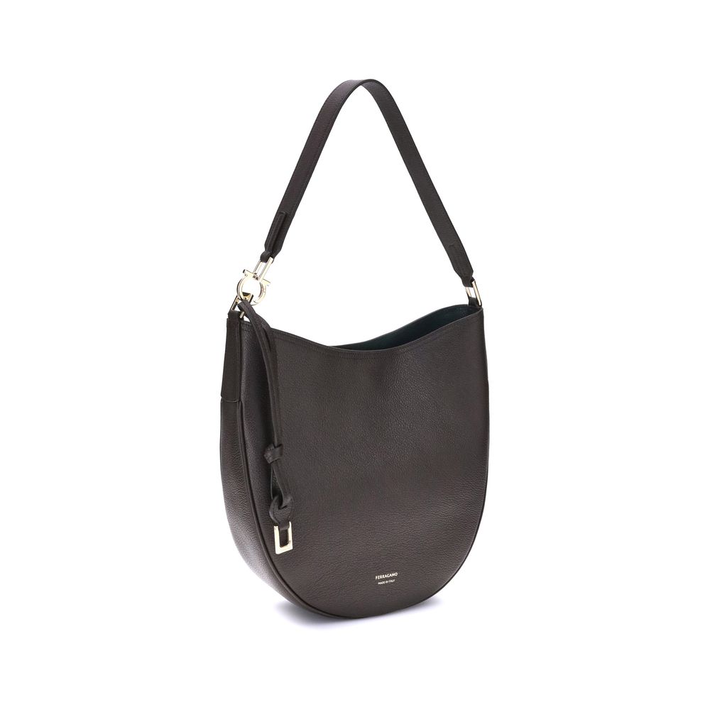 Ferragamo Schultertasche aus Kalbshaut Bos Taurus in Braun